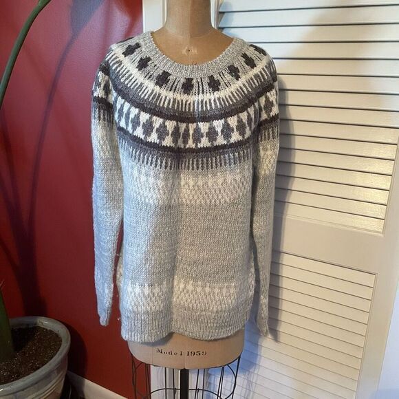 LUCKY BRAND | gray white wool blend thick sweater XL - Picture 1 of 7